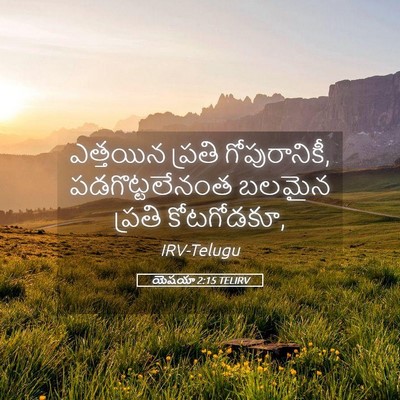 Picture 05 - యెషయా 2:15 TELIRV - ఎత్తయిన ప్రతి - Bible Verse Picture