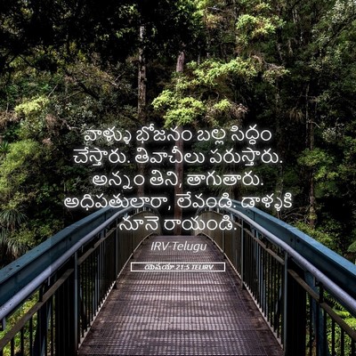 Picture 05 - యెషయా 21:5 TELIRV - వాళ్ళు భోజనం బల్ల - Bible Verse Picture