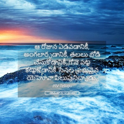 Picture 05 - యెషయా 22:12 TELIRV - ఆ రోజున ఏడవడానికీ, - Bible Verse Picture