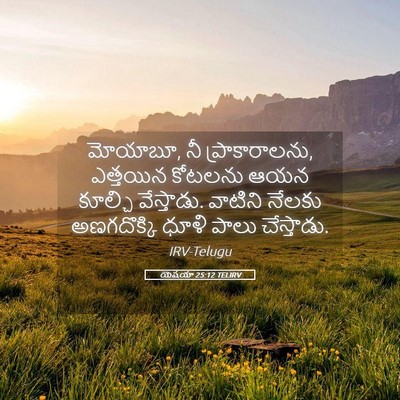 Picture 05 - యెషయా 25:12 TELIRV - మోయాబూ, నీ - Bible Verse Picture