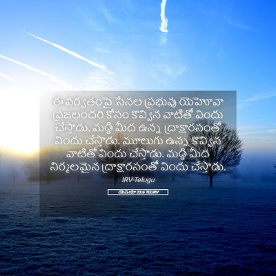 Picture 05 - యెషయా 25:6 TELIRV - ఈ పర్వతంపై సేనల - Bible Verse Picture