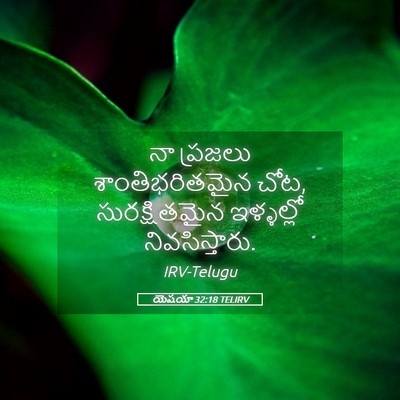 Picture 05 - యెషయా 32:18 TELIRV - నా ప్రజలు - Bible Verse Picture