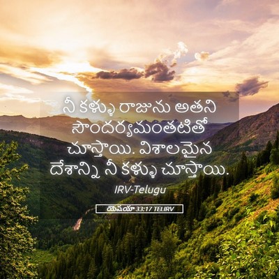 Picture 05 - యెషయా 33:17 TELIRV - నీ కళ్ళు రాజును - Bible Verse Picture