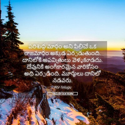 Picture 05 - యెషయా 35:8 TELIRV - పరిశుద్ధ మార్గం - Bible Verse Picture