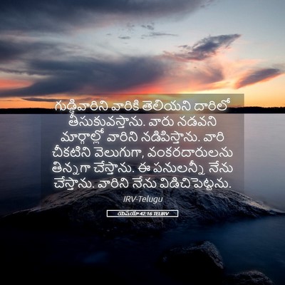 Picture 05 - యెషయా 42:16 TELIRV - గుడ్డివారిని - Bible Verse Picture