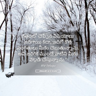 Picture 05 - యెషయా 42:9 TELIRV - గతంలో చెప్పిన - Bible Verse Picture