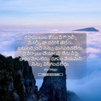 Picture 05 - యెషయా 43:23 TELIRV - దహనబలుల కోసం నీ - Bible Verse Picture