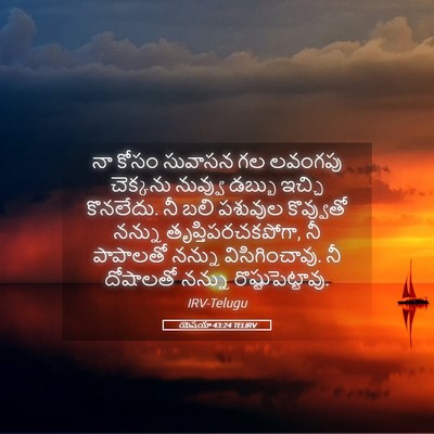 Picture 05 - యెషయా 43:24 TELIRV - నా కోసం సువాసన గల - Bible Verse Picture
