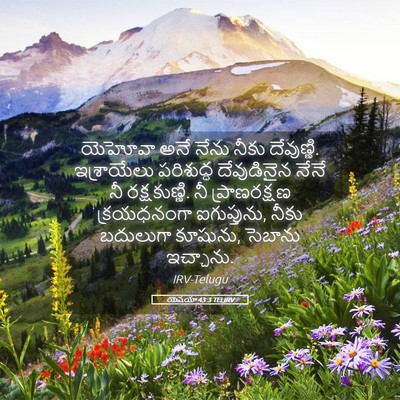 Picture 05 - యెషయా 43:3 TELIRV - యెహోవా అనే నేను - Bible Verse Picture