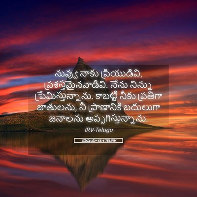 Picture 05 - యెషయా 43:4 TELIRV - నువ్వు నాకు - Bible Verse Picture