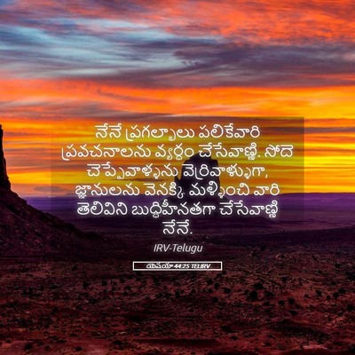 Picture 05 - యెషయా 44:25 TELIRV - నేనే ప్రగల్భాలు - Bible Verse Picture