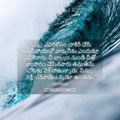 Picture 05 - యెషయా 47:15 TELIRV - నువ్వు ఎవరికోసం - Bible Verse Picture