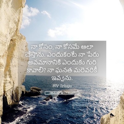 Picture 05 - యెషయా 48:11 TELIRV - నా కోసం, నా కోసమే - Bible Verse Picture