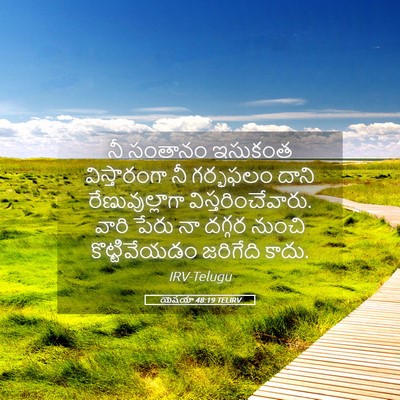 Picture 05 - యెషయా 48:19 TELIRV - నీ సంతానం ఇసుకంత - Bible Verse Picture