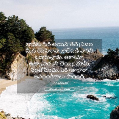 Picture 05 - యెషయా 49:13 TELIRV - బాధకు గురి అయిన తన - Bible Verse Picture