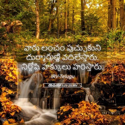 Picture 05 - యెషయా 5:23 TELIRV - వారు లంచం - Bible Verse Picture