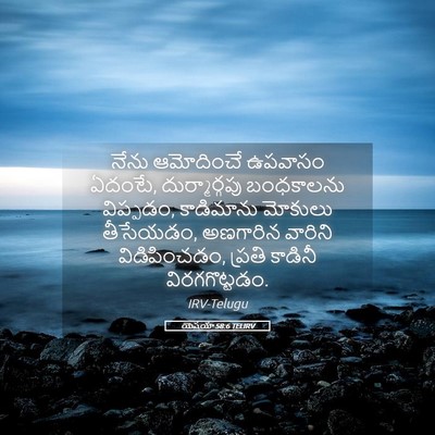 Picture 05 - యెషయా 58:6 TELIRV - నేను ఆమోదించే - Bible Verse Picture