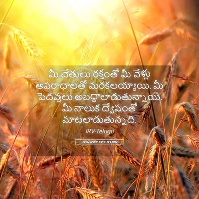 Picture 05 - యెషయా 59:3 TELIRV - మీ చేతులు రక్తంతో - Bible Verse Picture