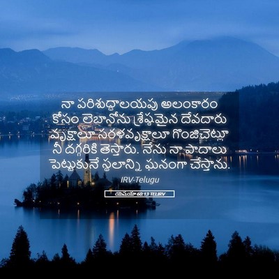 Picture 05 - యెషయా 60:13 TELIRV - నా పరిశుద్ధాలయపు - Bible Verse Picture