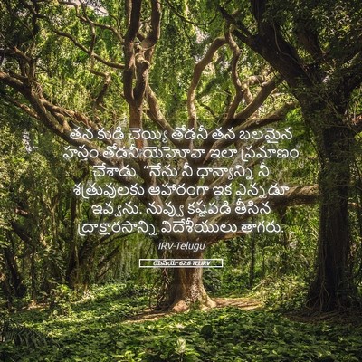 Picture 05 - యెషయా 62:8 TELIRV - తన కుడి చెయ్యి - Bible Verse Picture
