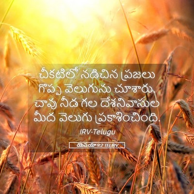 Picture 05 - యెషయా 9:2 TELIRV - చీకటిలో నడిచిన - Bible Verse Picture