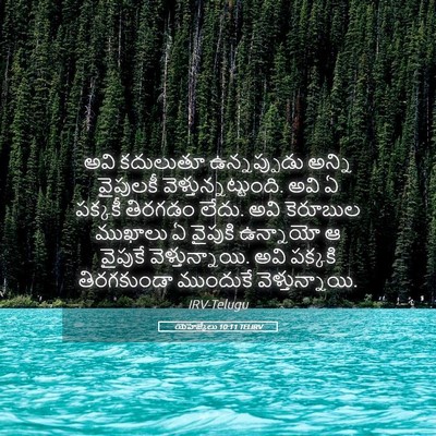 Picture 05 - యెహెజ్కేలు 10:11 TELIRV - అవి కదులుతూ - Bible Verse Picture