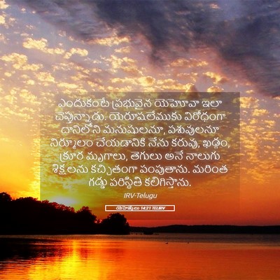 Picture 05 - యెహెజ్కేలు 14:21 TELIRV - ఎందుకంటే ప్రభువైన - Bible Verse Picture