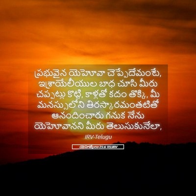 Picture 05 - యెహెజ్కేలు 25:6 TELIRV - ప్రభువైన యెహోవా - Bible Verse Picture