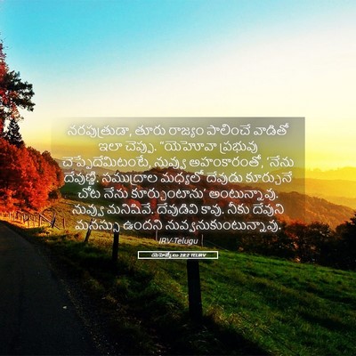 Picture 05 - యెహెజ్కేలు 28:2 TELIRV - నరపుత్రుడా, తూరు - Bible Verse Picture