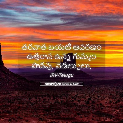Picture 05 - యెహెజ్కేలు 40:20 TELIRV - తరవాత బయటి ఆవరణం - Bible Verse Picture