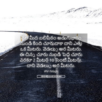 Picture 05 - యెహెజ్కేలు 43:14 TELIRV - నేల మీద బలిపీఠం - Bible Verse Picture