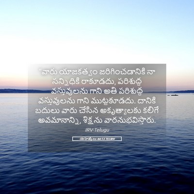 Picture 05 - యెహెజ్కేలు 44:13 TELIRV - “వారు యాజకత్వం - Bible Verse Picture
