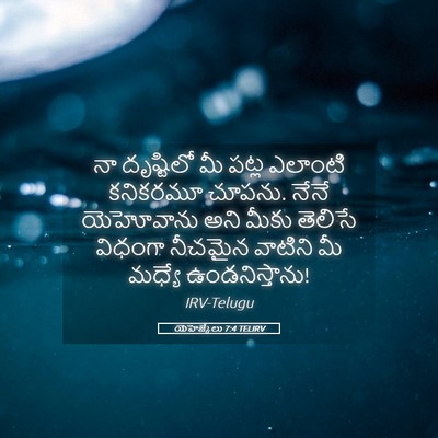Picture 05 - యెహెజ్కేలు 7:4 TELIRV - నా దృష్టిలో మీ - Bible Verse Picture