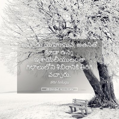 Picture 05 - యెహోషువ 10:15 TELIRV - అప్పుడు యెహోషువ, - Bible Verse Picture