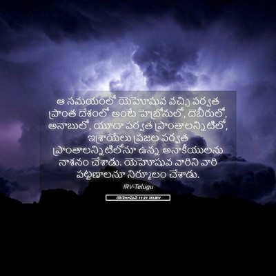 Picture 05 - యెహోషువ 11:21 TELIRV - ఆ సమయంలో యెహోషువ - Bible Verse Picture