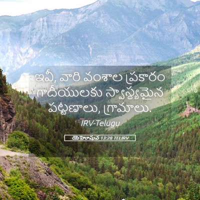 Picture 05 - యెహోషువ 13:28 TELIRV - ఇవీ, వారి వంశాల - Bible Verse Picture