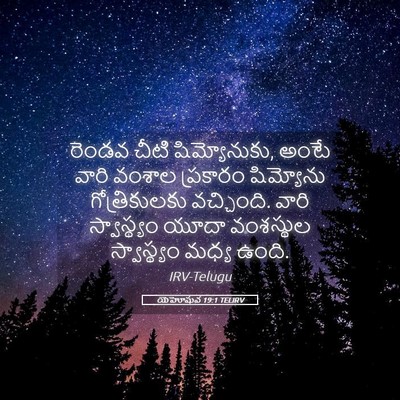 Picture 05 - యెహోషువ 19:1 TELIRV - రెండవ చీటి - Bible Verse Picture