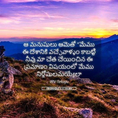 Picture 05 - యెహోషువ 2:17 TELIRV - ఆ మనుషులు ఆమెతో - Bible Verse Picture