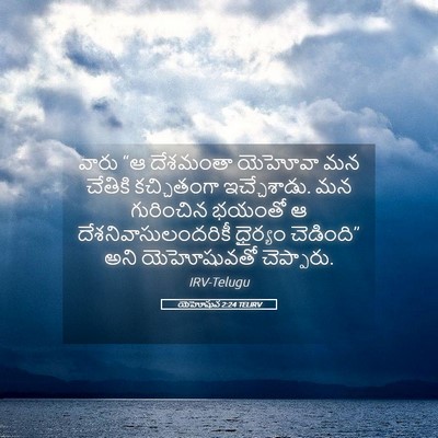 Picture 05 - యెహోషువ 2:24 TELIRV - వారు “ఆ దేశమంతా - Bible Verse Picture