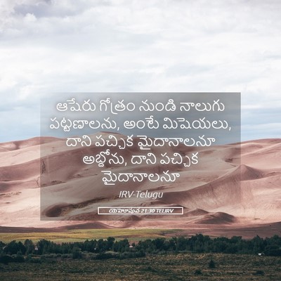 Picture 05 - యెహోషువ 21:30 TELIRV - ఆషేరు గోత్రం - Bible Verse Picture
