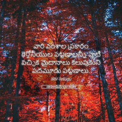 Picture 05 - యెహోషువ 21:33 TELIRV - వారి వంశాల - Bible Verse Picture