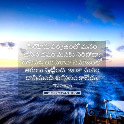 Picture 05 - యెహోషువ 22:17 TELIRV - పెయోరు పర్వతంలో - Bible Verse Picture