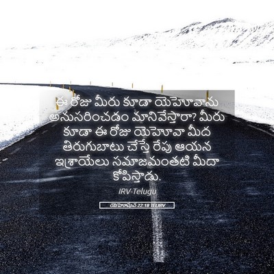 Picture 05 - యెహోషువ 22:18 TELIRV - ఈ రోజు మీరు కూడా - Bible Verse Picture