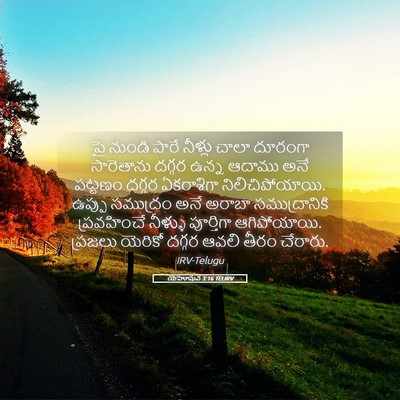 Picture 05 - యెహోషువ 3:16 TELIRV - పై నుండి పారే - Bible Verse Picture