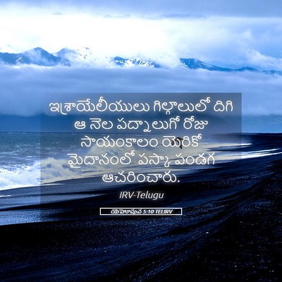 Picture 05 - యెహోషువ 5:10 TELIRV - ఇశ్రాయేలీయులు - Bible Verse Picture