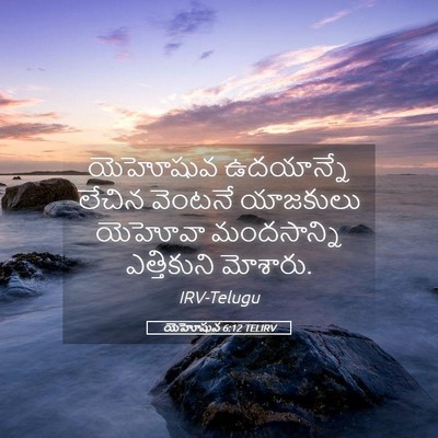Picture 05 - యెహోషువ 6:12 TELIRV - యెహోషువ ఉదయాన్నే - Bible Verse Picture