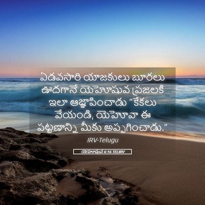 Picture 05 - యెహోషువ 6:16 TELIRV - ఏడవసారి యాజకులు - Bible Verse Picture