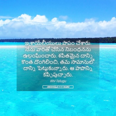 Picture 05 - యెహోషువ 7:11 TELIRV - ఇశ్రాయేలీయులు - Bible Verse Picture
