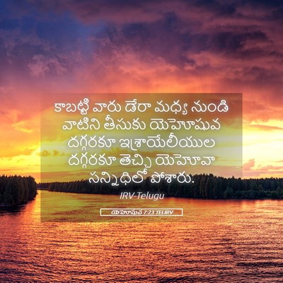 Picture 05 - యెహోషువ 7:23 TELIRV - కాబట్టి వారు డేరా - Bible Verse Picture