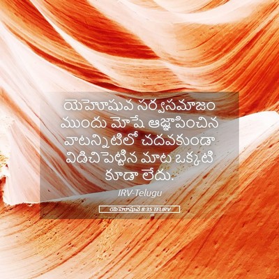 Picture 05 - యెహోషువ 8:35 TELIRV - యెహోషువ సర్వసమాజం - Bible Verse Picture